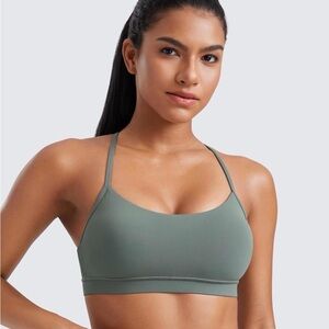 CRZ YOGA Olive Green Y Back Sports Bra